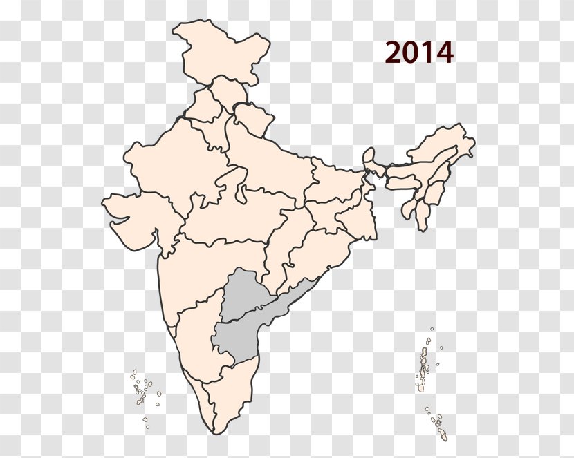 Indian General Election, 2014 Blank Map Mapa Polityczna - Area - India Transparent PNG