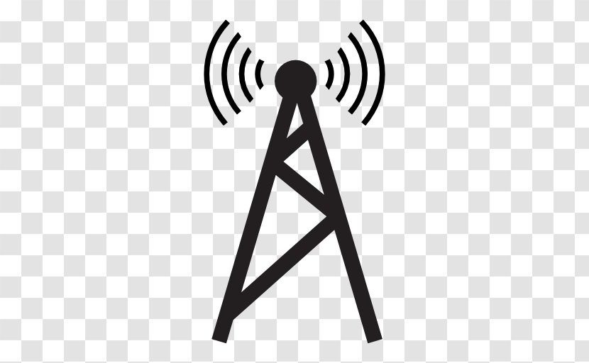 Cell Site Mobile Phones Telecommunications Tower - Monochrome - Signal Transparent PNG