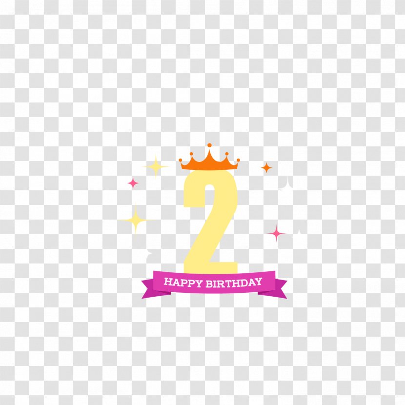 2 Years Old Birthday Party Vector - Point - Yellow Transparent PNG