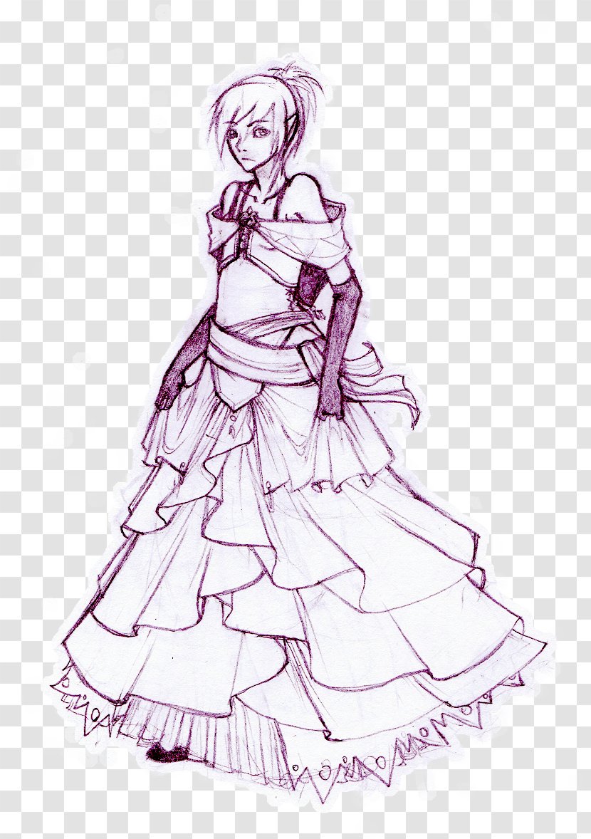 Dress Clothing Drawing Costume Party Sketch - Watercolor - Fancy Transparent PNG