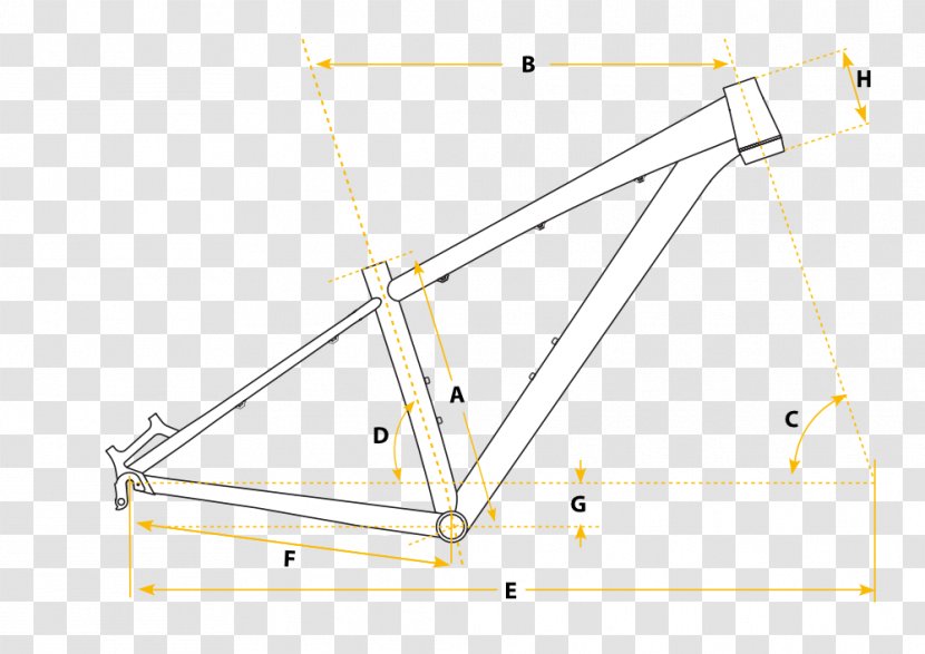 Bicycle Frames Line Angle Point - Frame - Bike Drawing Transparent PNG