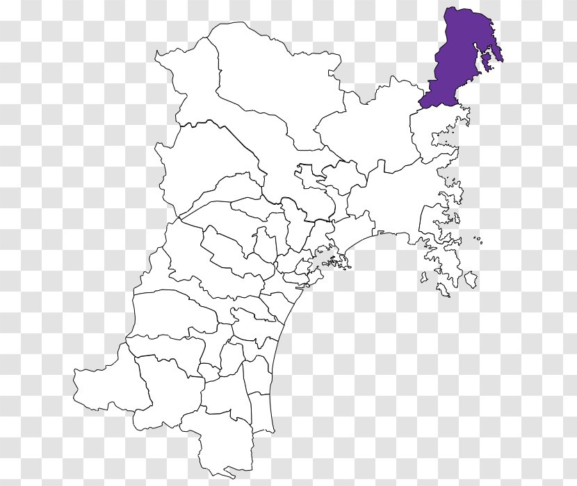 Miyagi Prefecture Map Terabyte - Black And White - Warm Fur Transparent PNG