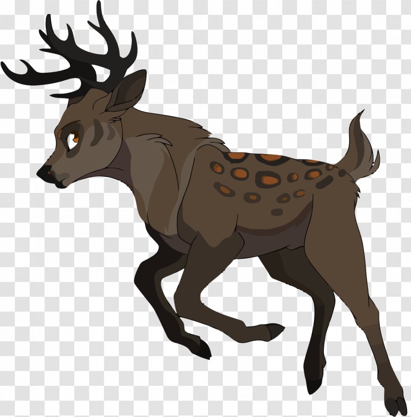 Reindeer - Sika Deer - Vector Jumping Transparent PNG