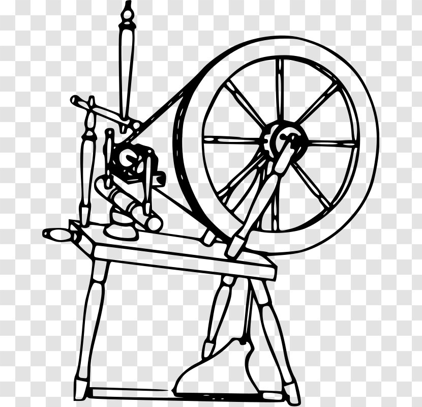 Spinning Wheel Drawing Yarn Textile - Bicycle Transparent PNG