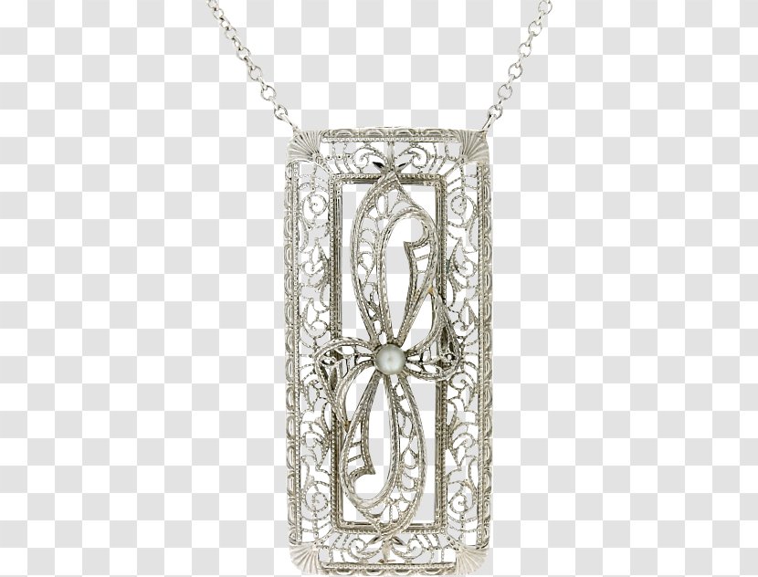 Locket Necklace Silver - Alcove Filigree Transparent PNG