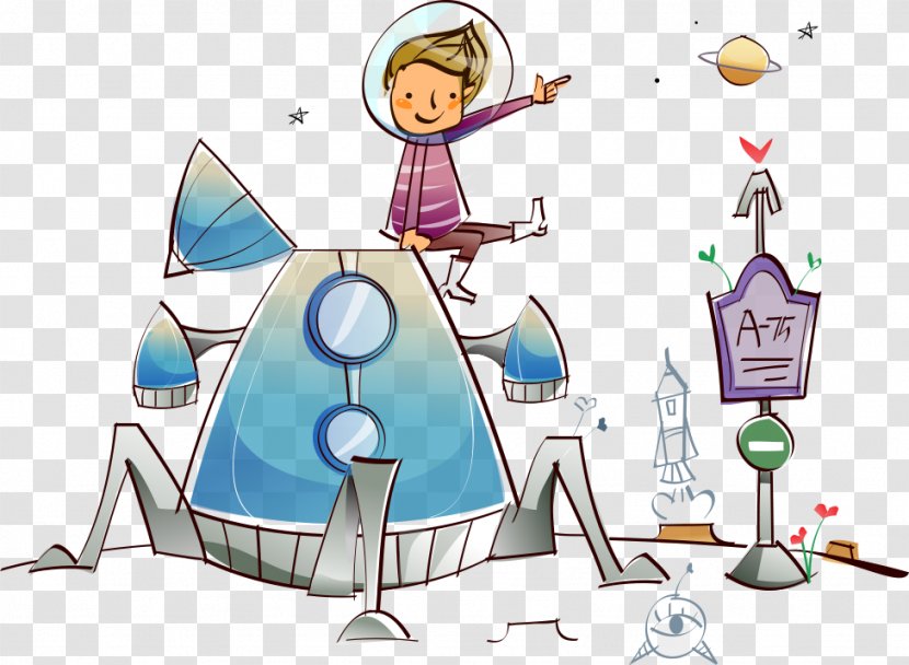 Cartoon Graphic Design Illustration - Flat - Vector Boy With Rocket Transparent PNG