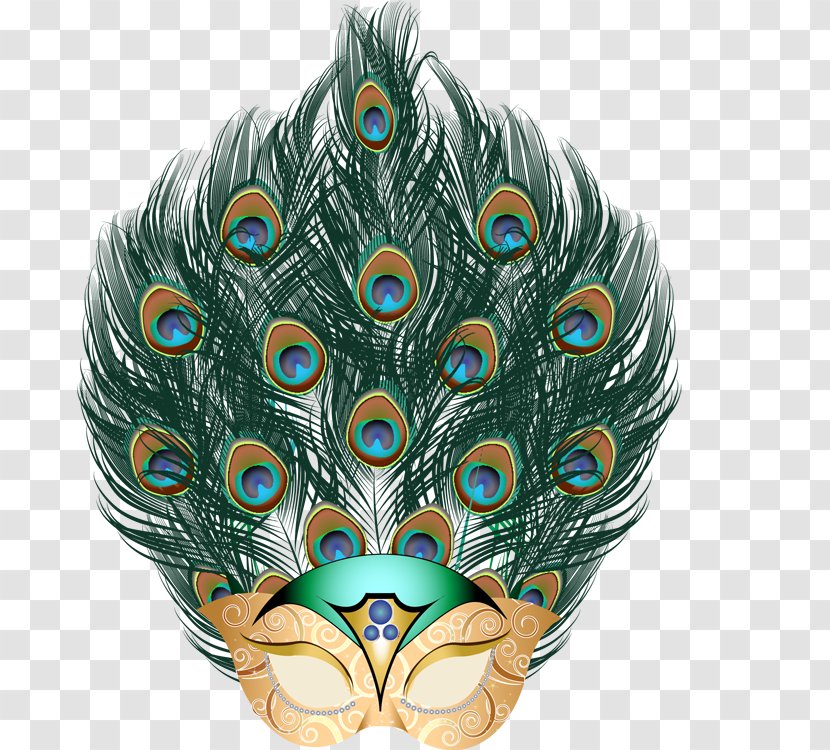 Mask Mardi Gras Masquerade Ball Feather Peafowl - Costume Transparent PNG