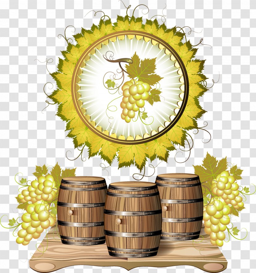 Wine Oak Barrel Common Grape Vine Transparent PNG