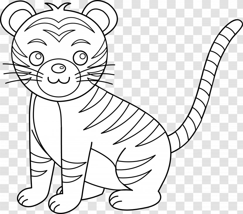Bengal Tiger White Cuteness Black And Clip Art - Cat Like Mammal - Cliparts Transparent PNG