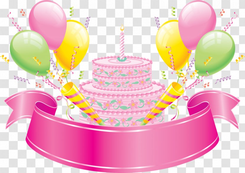 Happy Birthday To You Happiness Wish Greeting Card - Valentines Day - Pink Cake Design Elements Transparent PNG