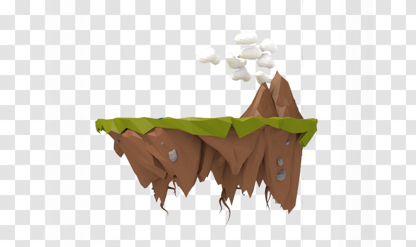 Low Poly Polygon 3D Computer Graphics Modeling - Mountain Perspective Transparent PNG