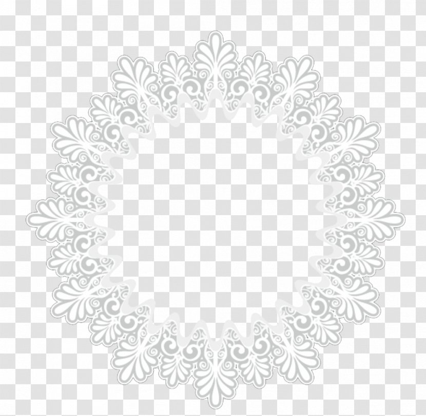 Download Icon - White - Flowers Border Transparent PNG