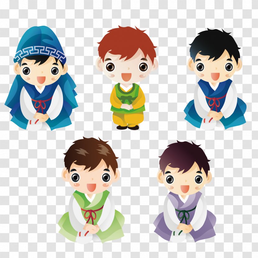 South Korea Cartoon Illustration - Stuffed Toy - All Kinds Of Dress Men Transparent PNG