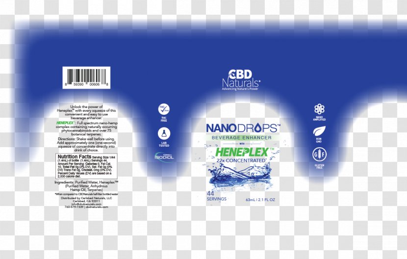 Cannabidiol Hemp Tetrahydrocannabinol Psychoactive Drug Bioavailability - Water - Label Transparent PNG