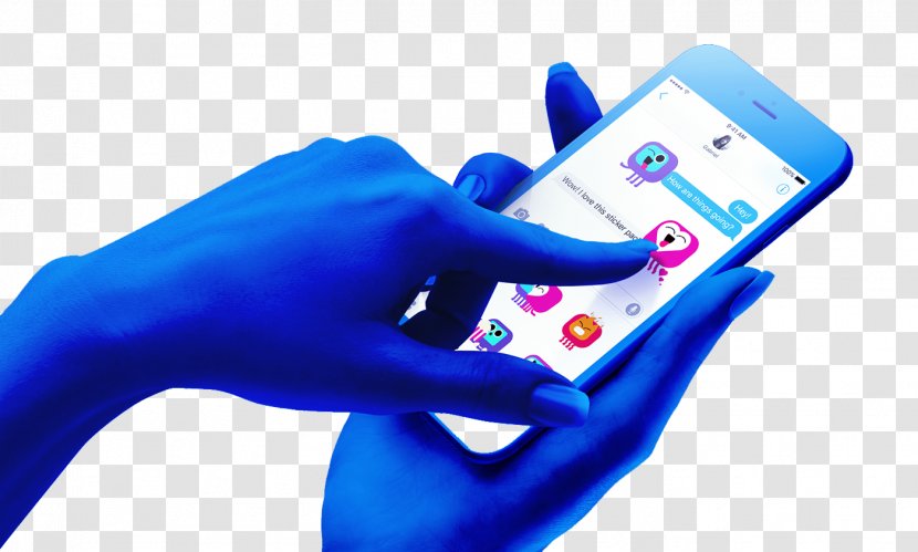 Logo Graphic Design Illustrator - Blue Holding A Mobile Phone Transparent PNG