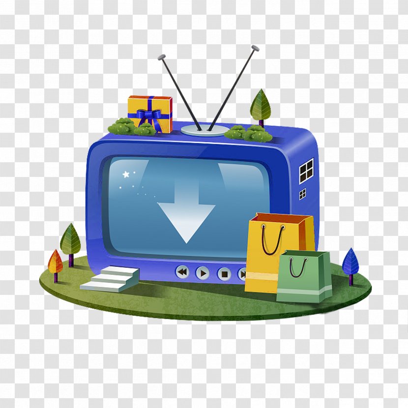 Television Cartoon Gratis - TV Shopping Transparent PNG