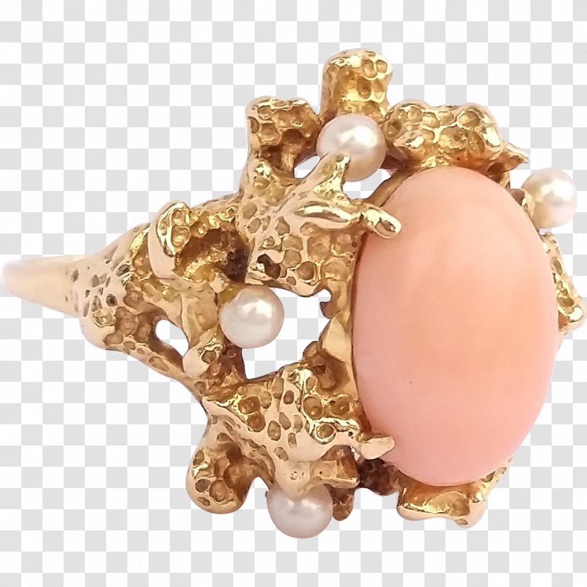 Gemstone Ring Size Colored Gold Red Coral - Fashion Accessory Transparent PNG