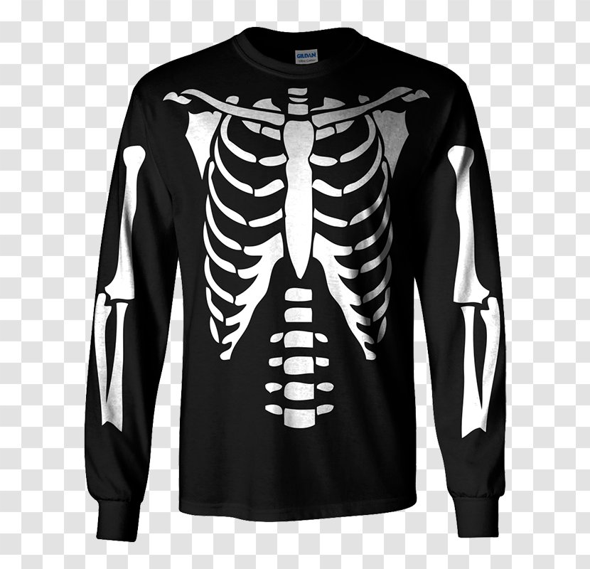 T-shirt Hoodie Top Clothing Human Skeleton - Neck Transparent PNG
