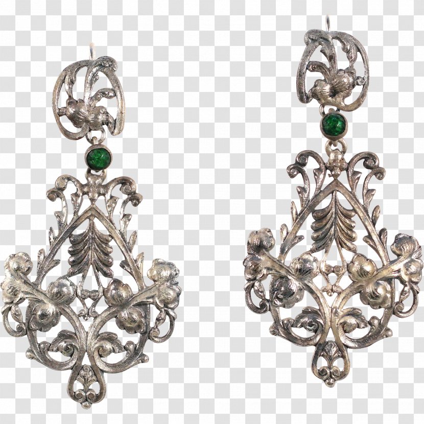 Earring Victorian Jewellery Emerald Body Transparent PNG