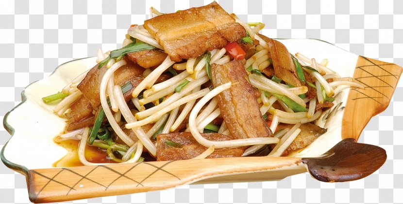 Lo Mein Chow Yakisoba Chinese Noodles Cuisine - Dish - Hong Leek Bacon Pinch Caichao Transparent PNG