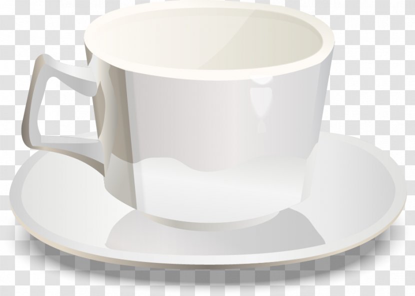 Espresso Coffee Cup Porcelain Mug Saucer - Vector Transparent PNG
