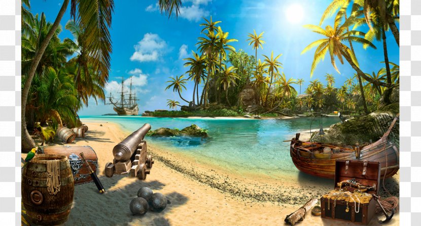 Treasure Island Piracy Fototapet Wallpaper - Planet - Pirates Transparent PNG