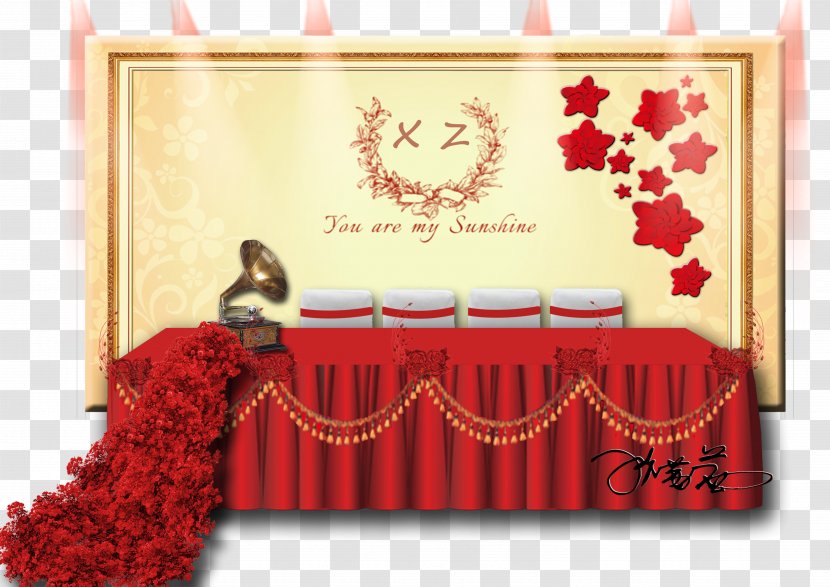 Red Greeting Card Wedding Wallpaper - Sign To Taiwan,Table Cartoon Transparent PNG