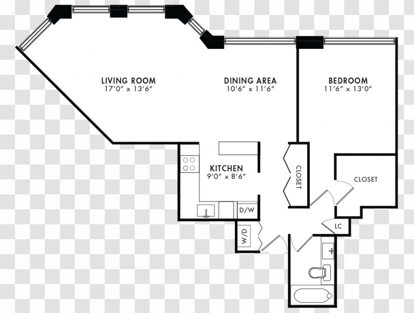 Rush Street Floor Plan Apartment Michigan Avenue Bedroom Transparent PNG