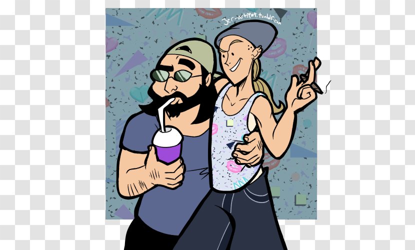 Jay And Silent Bob View Askewniverse YouTube Clerks - Flower - Youtube Transparent PNG