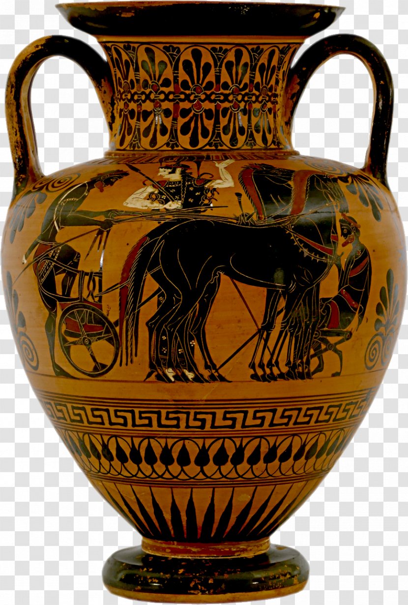 Pottery Of Ancient Greece Amphora Vase Ceramic - Greek Art Transparent PNG