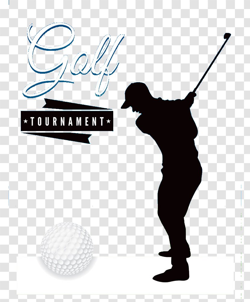 Golf Course Ball Tournament Flyer - Black Silhouette Figures Transparent PNG