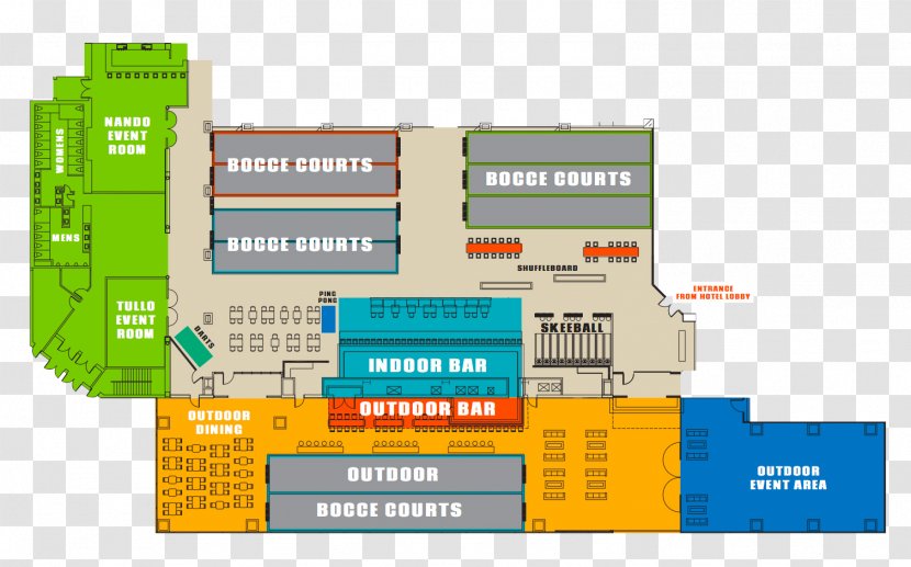 Floor Plan Bundox Bocce Boules Deck Shovelboard - Skeeball - Brand Transparent PNG