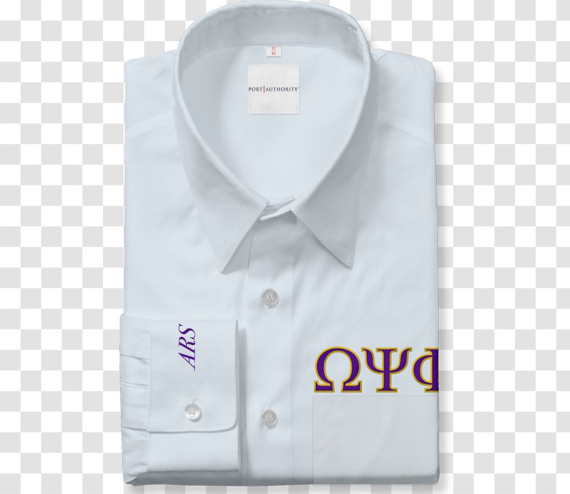 Dress Shirt T-shirt White Collar Sleeve - Blue - OMEGA PSI PHI Transparent PNG