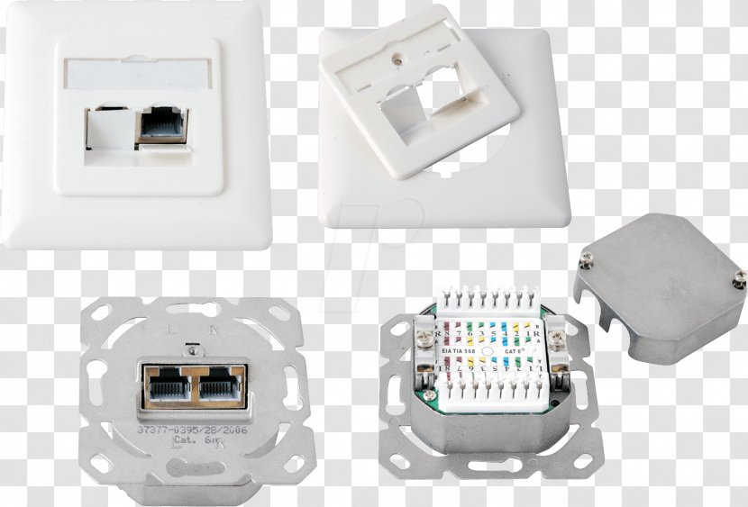 Electrical Connector RJ-45 Câble Catégorie 6a Anschlussdose Electronics - Technology - Hardware Transparent PNG