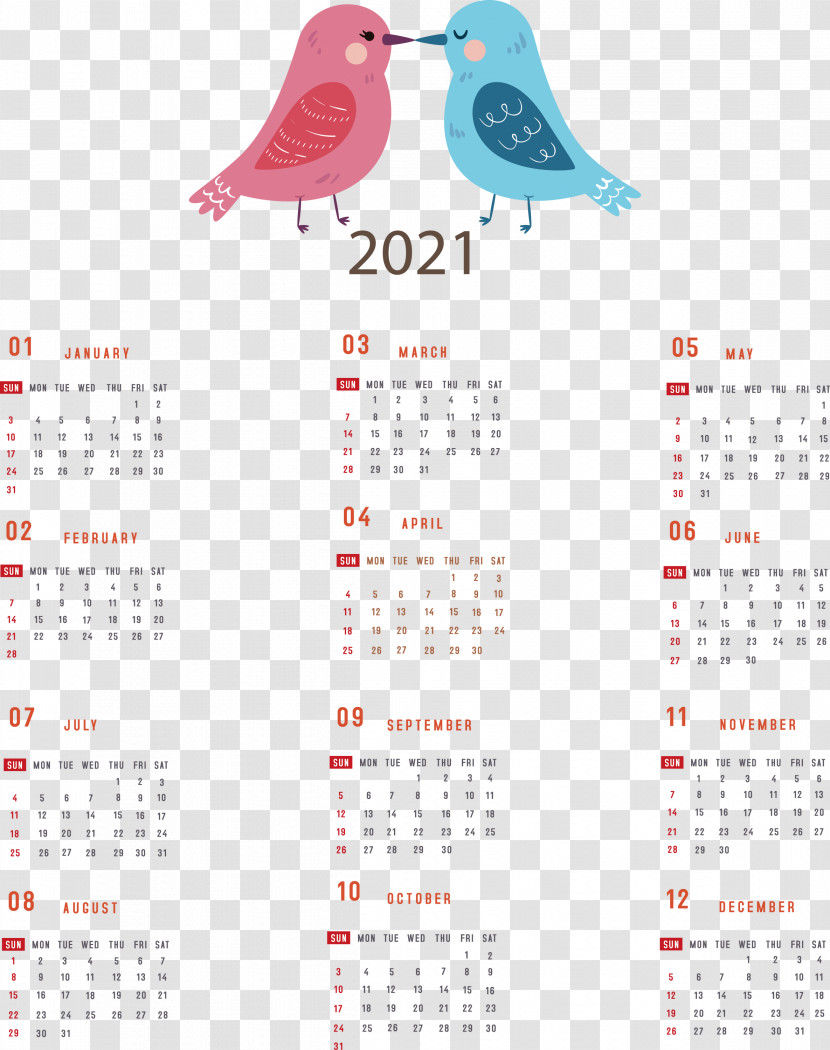 Printable 2021 Yearly Calendar 2021 Yearly Calendar Transparent PNG