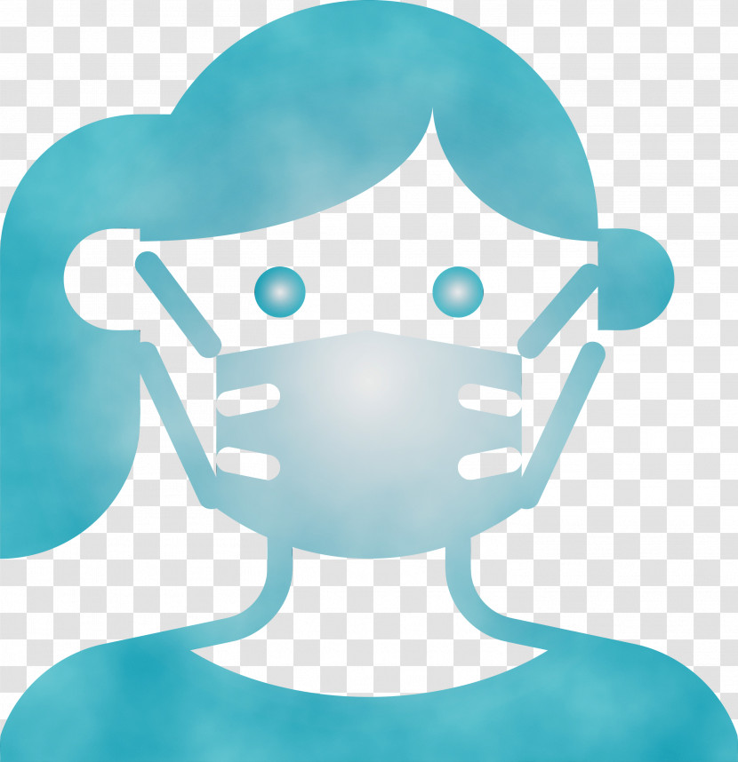 Blue Turquoise Cartoon Head Aqua Transparent PNG