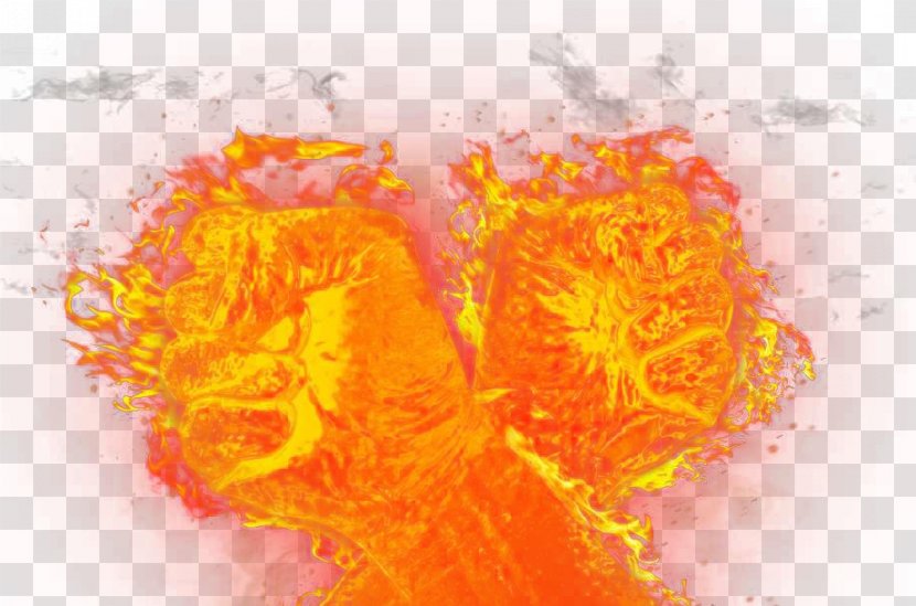 Cross Fire Fist Buckle-free Material - Orange - Petal Transparent PNG