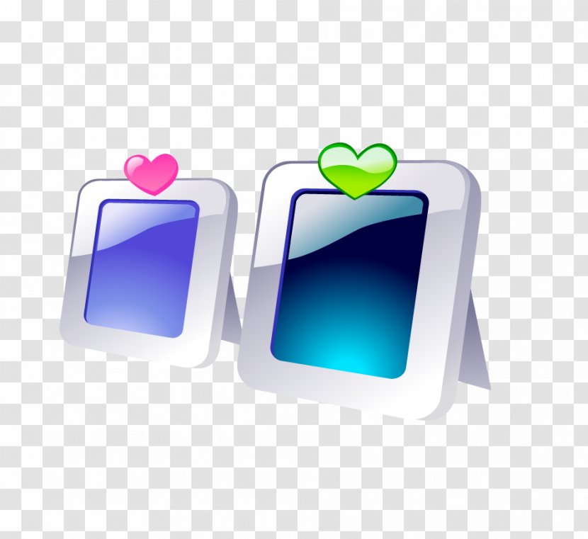 Euclidean Vector Icon - Blue - Heart-shaped Mirror Transparent PNG