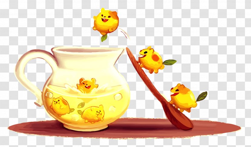DeviantArt Painting Drawing - Yellow - Vector Lemon Tea Transparent PNG