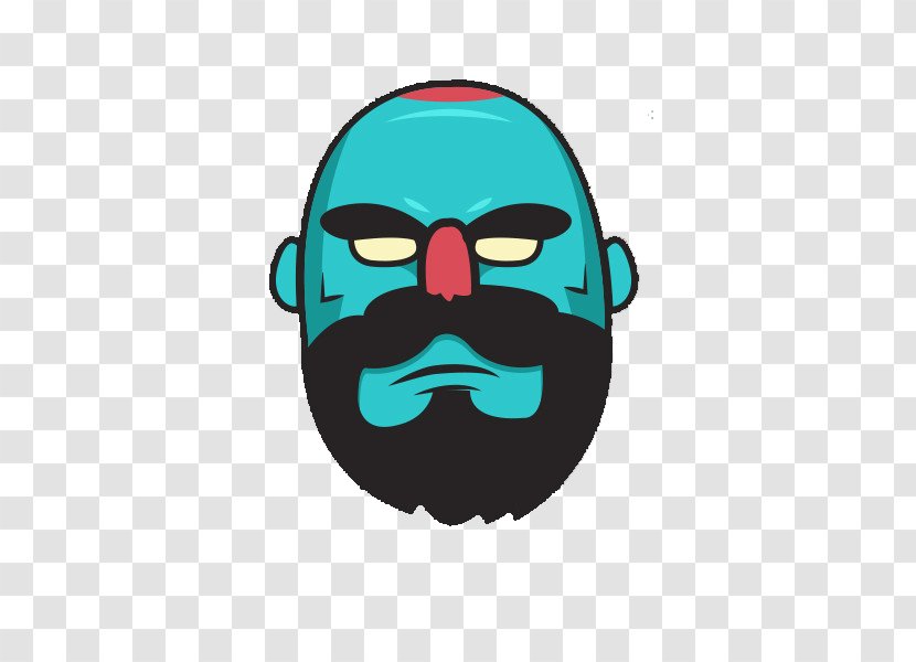 Bluebeard - Eyewear - Blue Bearded Head Transparent PNG