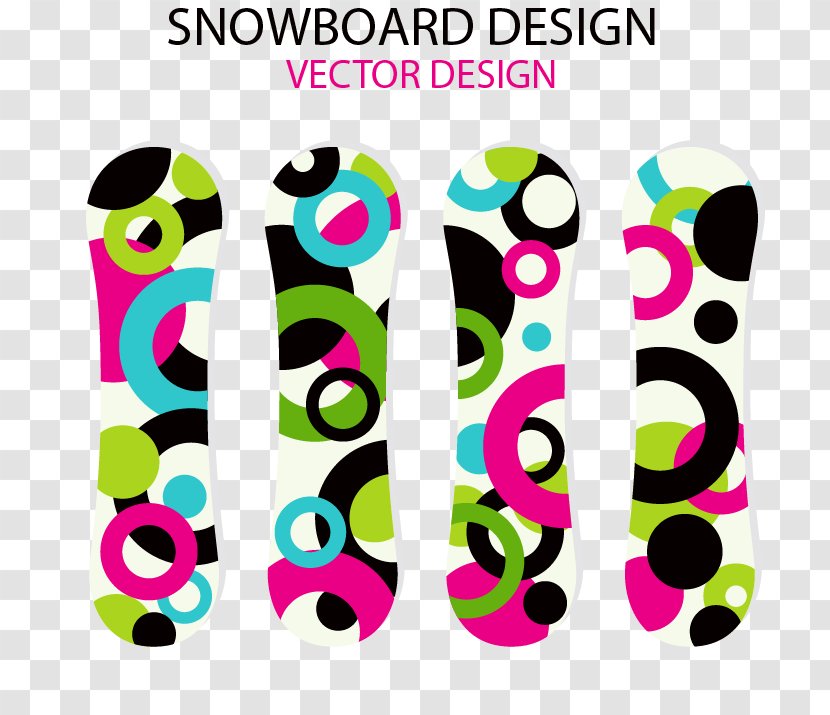Snowboard Sport Ski - Winter - Colored Circles Pattern Transparent PNG
