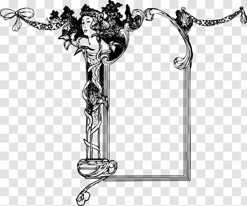 Picture Frames Goddess Clip Art - Black And White - Sarawati Transparent PNG