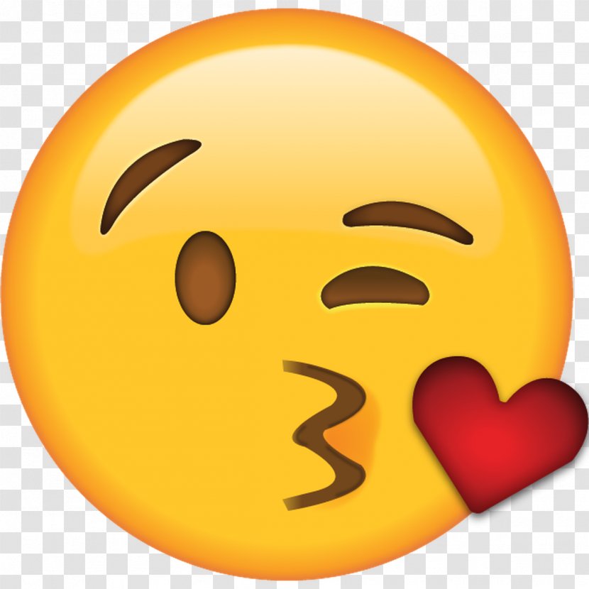 Emoji Kiss Smiley Flirting Love - Wink Transparent PNG