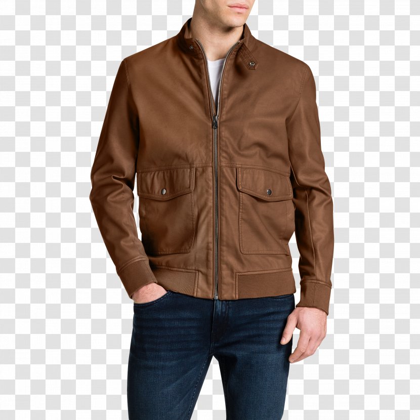 Leather Jacket Flight Clothing 0506147919 - Suntan Transparent PNG
