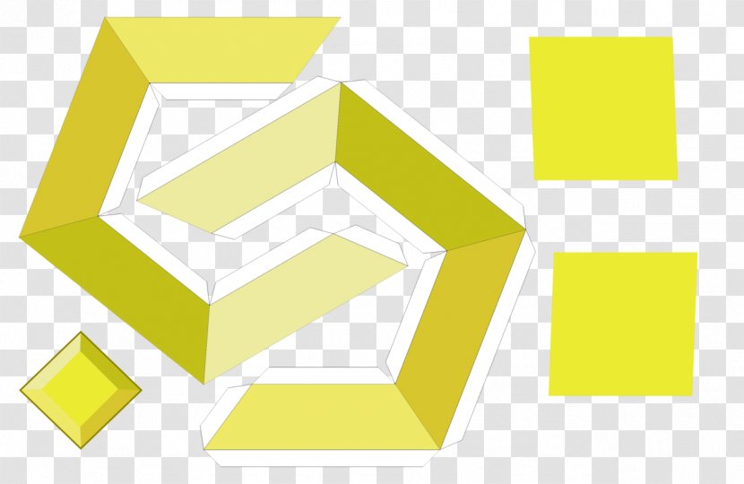 Paper Model Gemstone Diamond Color - Yellow Origami Transparent PNG