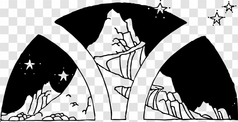 Star Night Sky Clip Art - Cartoon - Mountains Clipart Transparent PNG