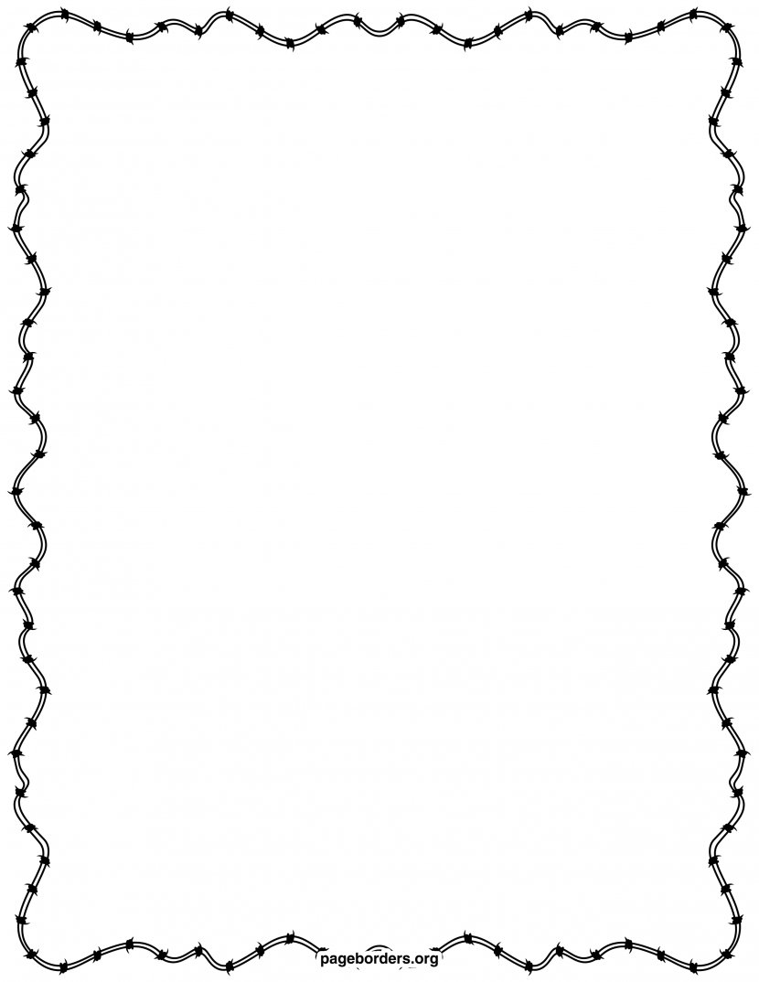 Barbed Wire Clip Art - Barbwire Border Transparent PNG
