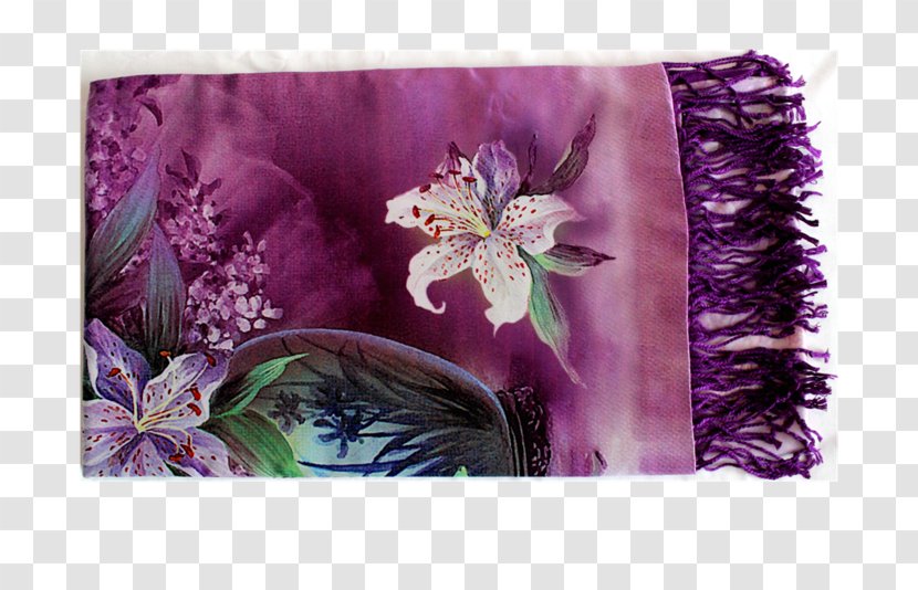 Cut Flowers Floral Design Scarf Wrap - Purple Transparent PNG