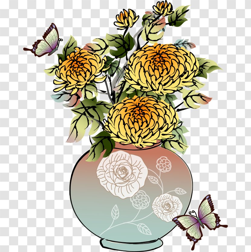 Double Ninth Festival Watercolour Flowers Mid-Autumn Watercolor Painting - Chinese New Year - Chrysanthemum Transparent PNG