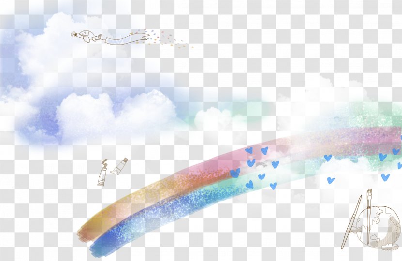Download Rainbow - Designer - Blue Sky And White Clouds Background Transparent PNG